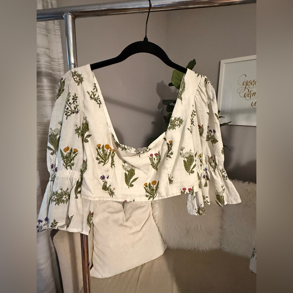 Willard Road Claire Top and Skirt Set in Botanical Garden Pattern, Size Medium - Picture 4 of 8